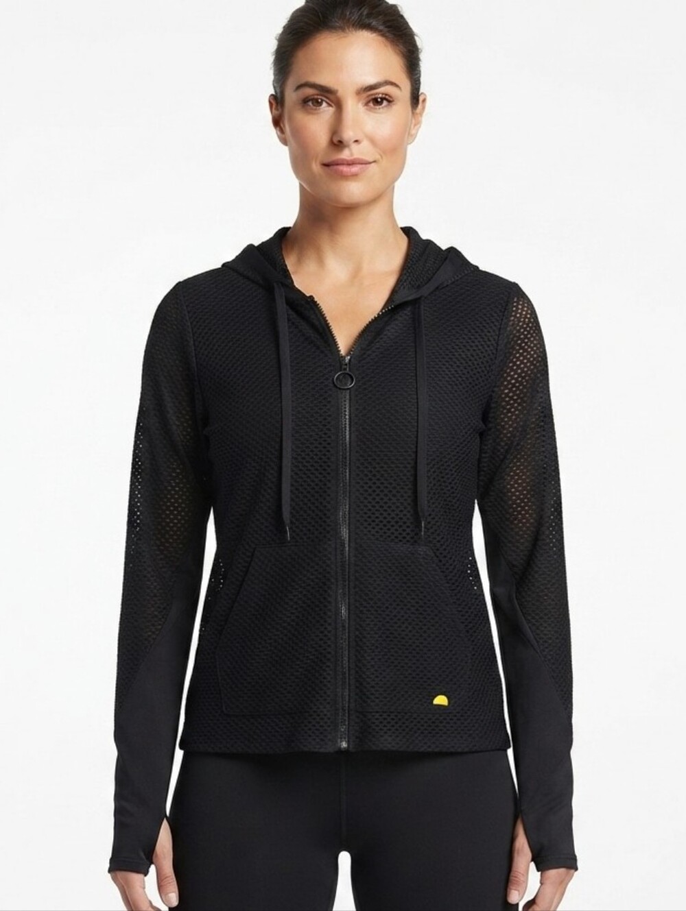 C&C California Black Mesh Zip Up Athletic Jacket Size Small